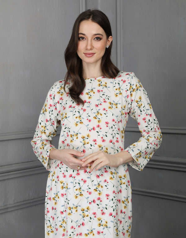 BAJU KURUNG PAHANG MODEN MADELEINE (OFF WHITE)